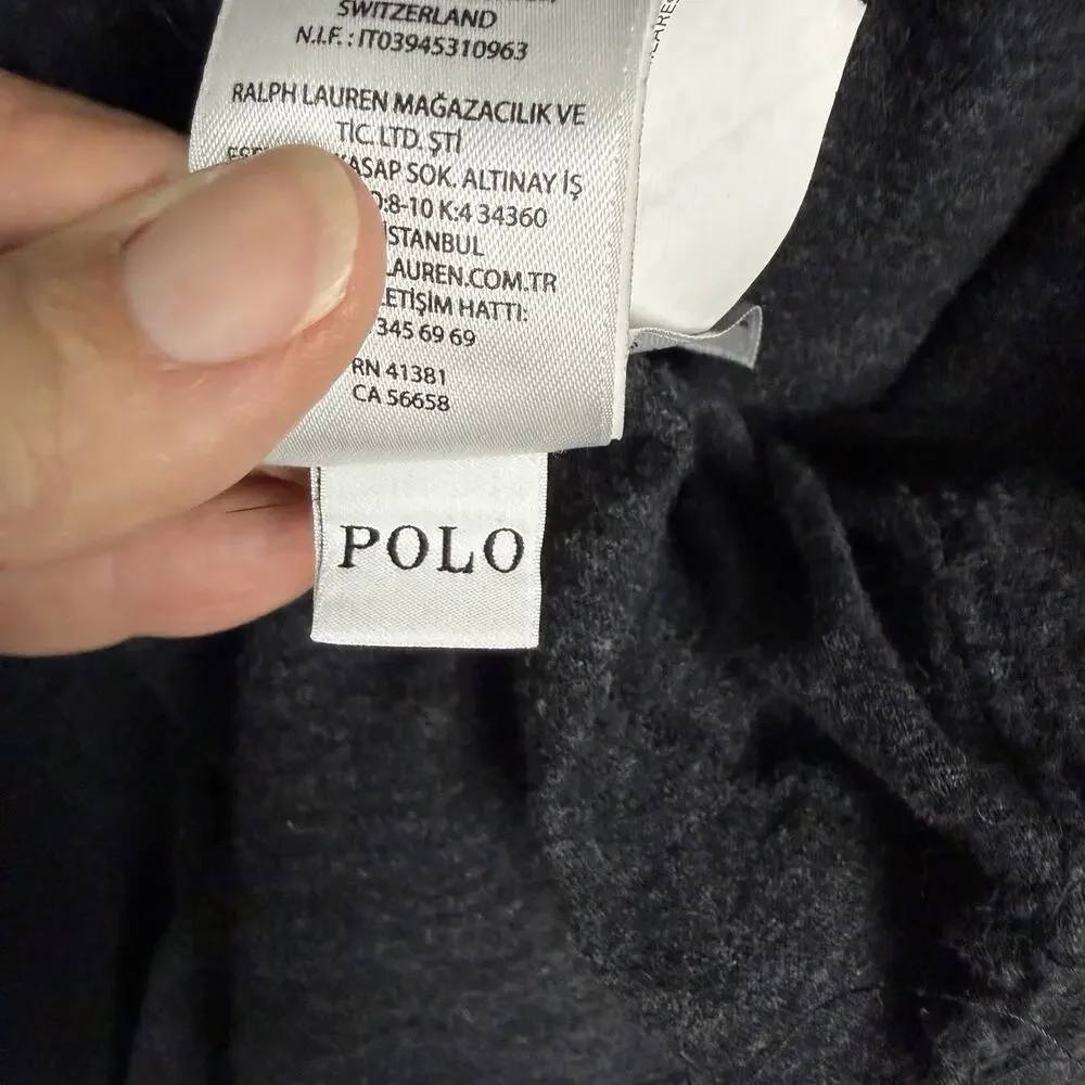 Polo Ralph Lauren Hooded T-Shirt Mens 3XLT Charcoal Gray Lightweight Casual FLAW